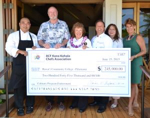 The American Culinary Federation Kona Kohala Chefs Association check