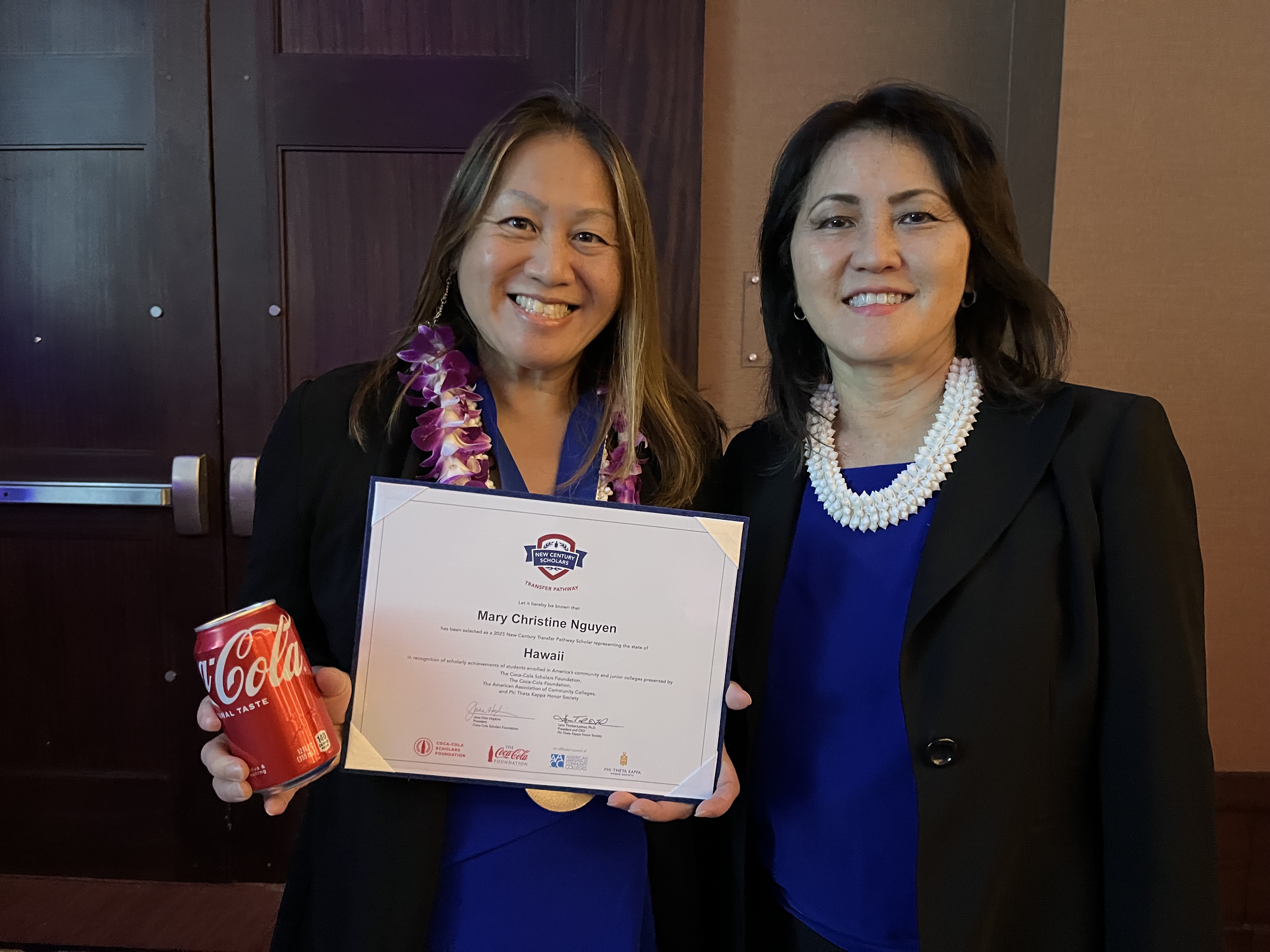 Nguyen is pictured with Hawai‘i CC Chancellor Susan Kazama at the AACC Convention in Nashville this past April.