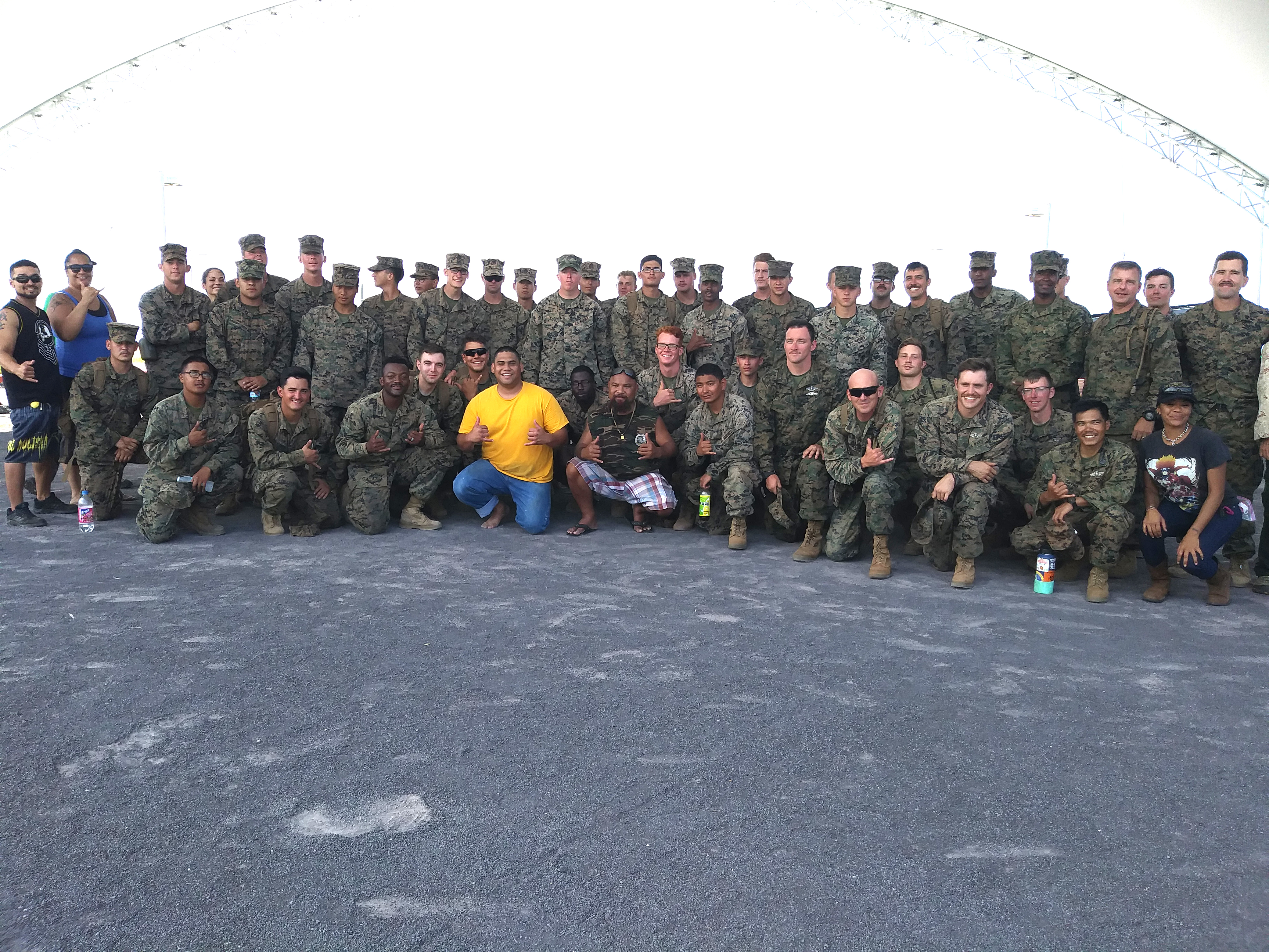 group photo with marines
