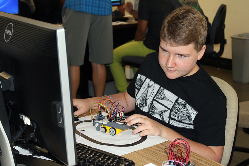 Student working at Summer Engineering Academy