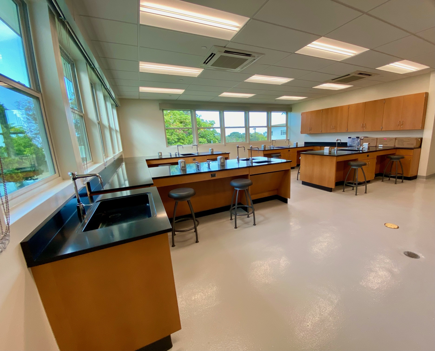 With Biosafety Level 1 certification (and level 2 in the works,) the new science lab will host biology, chemistry, and microbiology courses, opening new opportunities for STEM students.