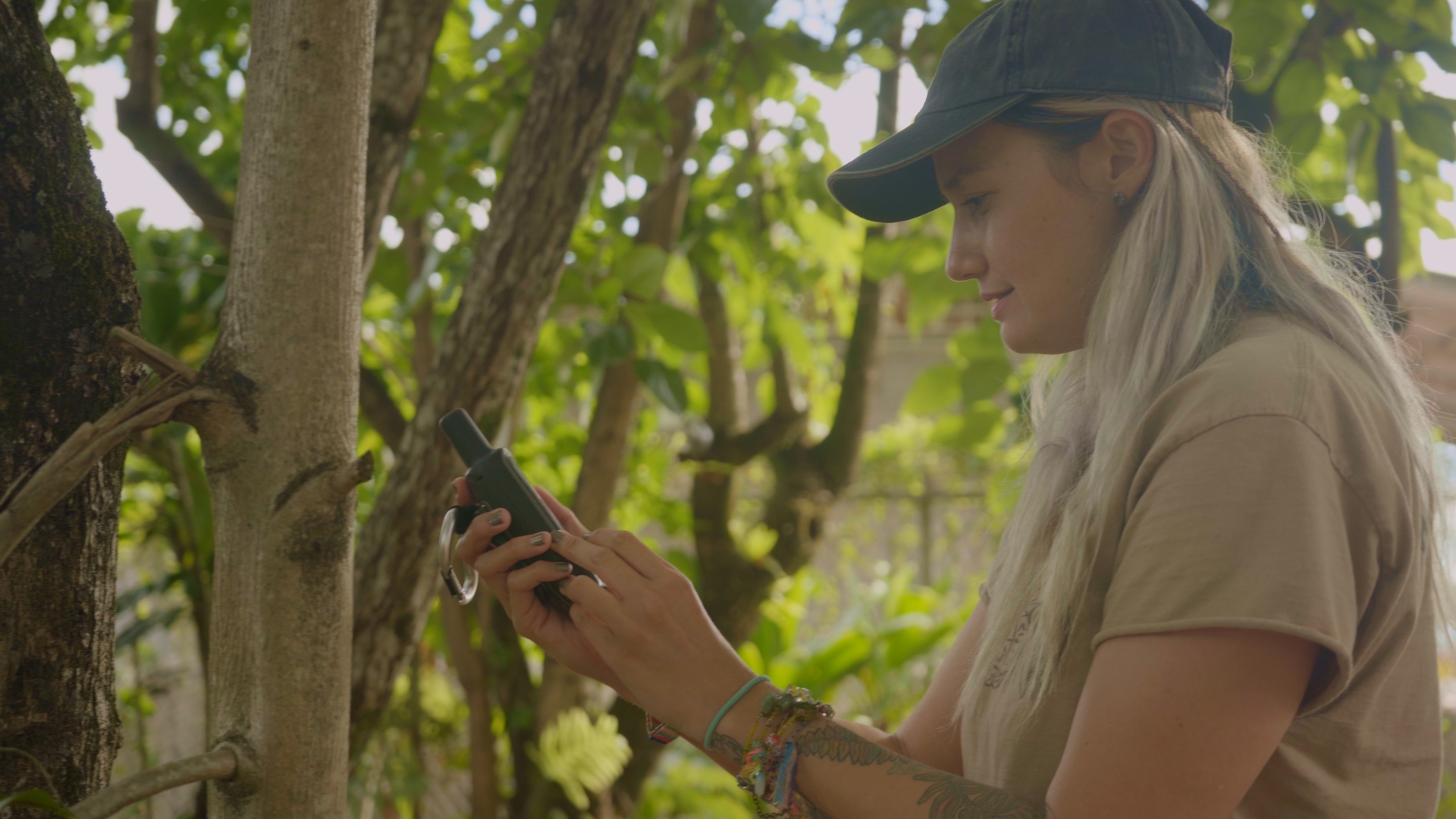 Second-year TEAM student Lana Frutoz uses a GPS receiver to collect a waypoint of a native tree. The Tropical Ecosystem and Agroforesty Management program at Hawai‘i CC blends academics with hands-on training.