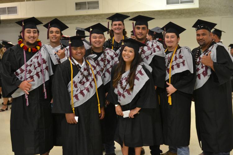 Hawai'i Community College students at graduation