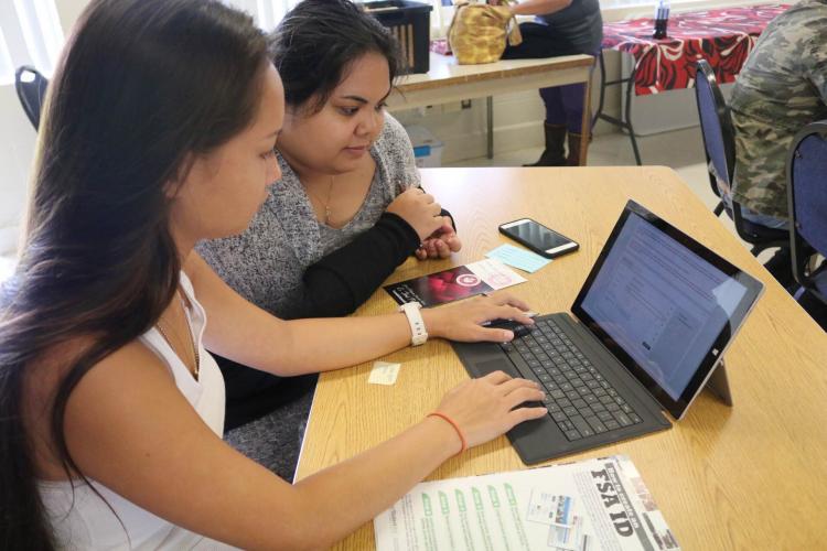 Student working on computer