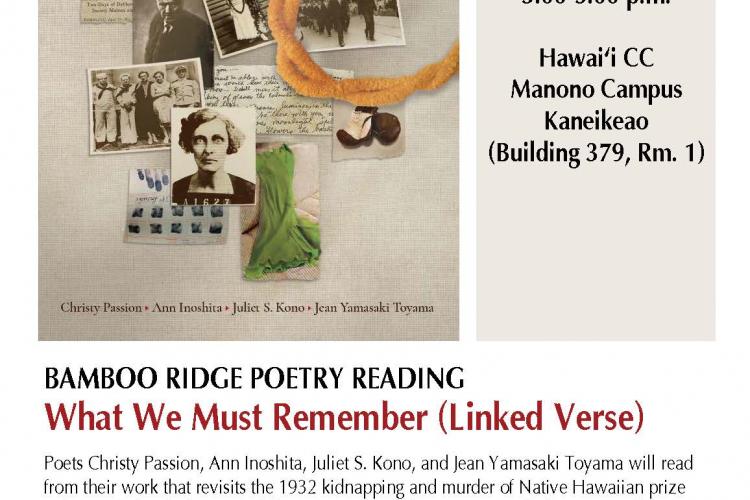 poster for bamboo ridge poetry reading