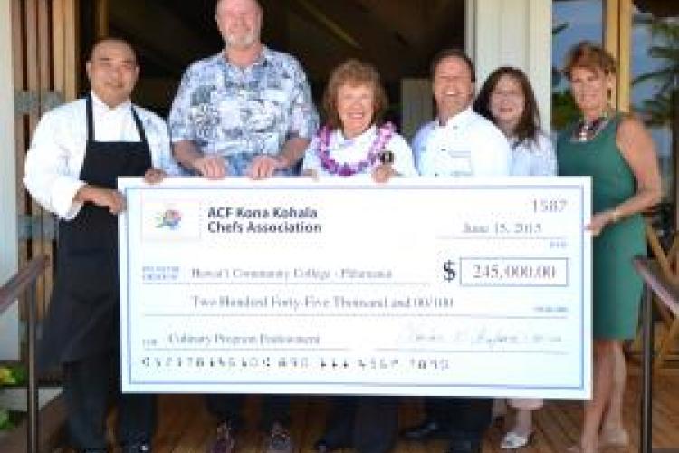 The American Culinary Federation Kona Kohala Chefs Association check