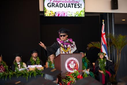 Drew Camacho delivered an inspiring speech to his fellow graduates saying, “As we step into this next phase of our journey, remember this: the world needs dreamers like us. It needs people who are willing to challenge the status quo, who believe in the impossible, and who are relentless in the pursuit of their goals.”