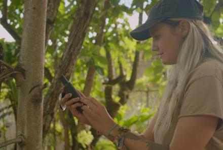 Second-year TEAM student Lana Frutoz uses a GPS receiver to collect a waypoint of a native tree. The Tropical Ecosystem and Agroforesty Management program at Hawai‘i CC blends academics with hands-on training.