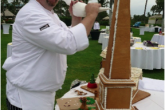 Chef posing with desserts